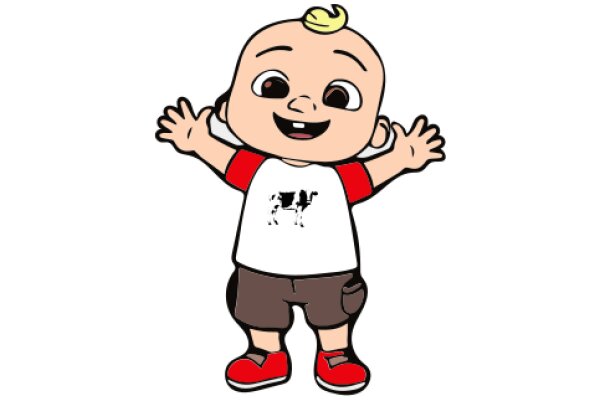 A Cute Cartoon Baby with a Yellow Top Kick