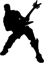 Silhouette of a Guitarist in Action