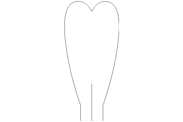 Simplified Line Drawing of a Heart Shape