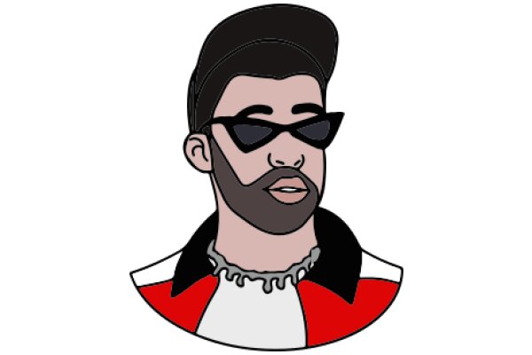 Stylish Illustration of a Man in a Hat and Sunglasses