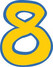 Vibrant Yellow Number Eight Logo