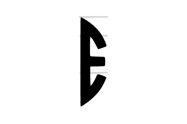 Black Symbol with Vertical Grey Line
