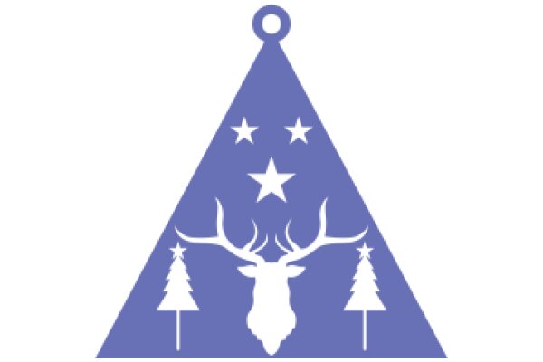Stylized Christmas Decoration with a Deer and Tree Motif