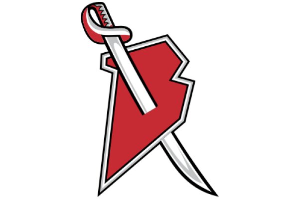 Vintage-Inspired Logo Design: A Red and Silver Letter 'B' with a Scissor-Like Element