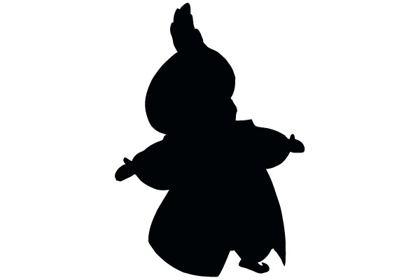 Silhouette of a Figure with a Cape