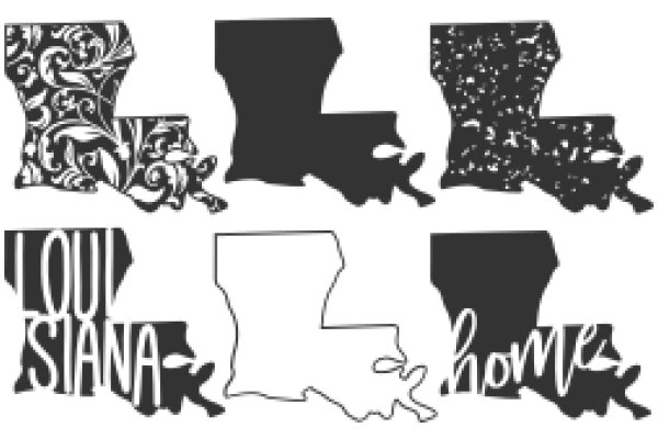 A Collection of State Silhouettes and Names