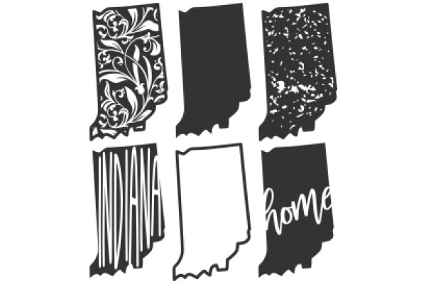 A Collection of State Silhouettes and Names