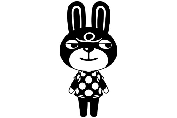 A Playful Illustration of a Bunny-like Character with a Polka Dot Shirt and a Mischievous Expression.