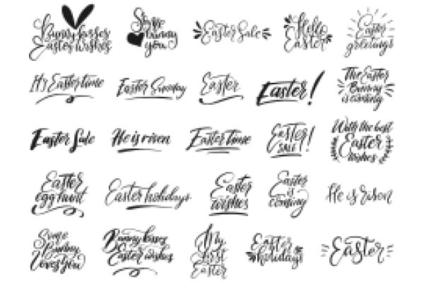 Easter Greetings Collection: A Variety of Hand-Drawn Easter Messages