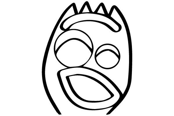 Untitled Line Drawing of a Cartoonish Face