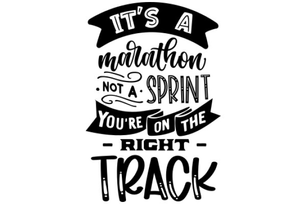 Motivational Quote Poster: 'It's a Marathon, Not a Sprint - You're on the Right Track'