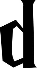 Stylized Black and White Letter 'D'