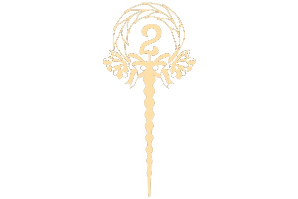 Stylized Logo of a Number 2 with a Wreath and Butterfly Design
