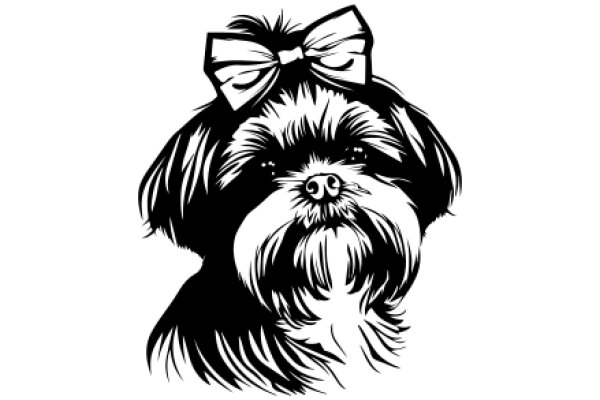 Stylish Poodle with a Bow: A Illustration