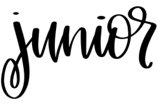 Elegant Black Calligraphy of the Word 'Junior' on a White Background