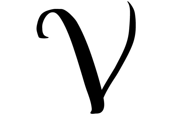 Black Curved Letter V