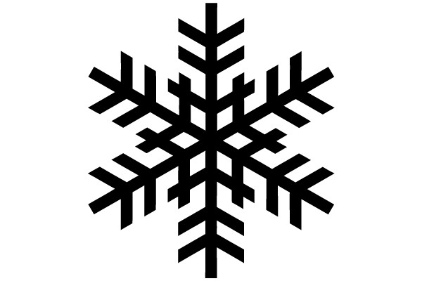 Symmetrical Black Snowflake Design