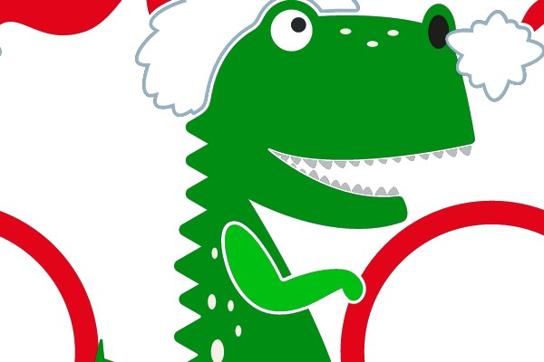 Dino's Christmas Cheer: A Festive Dinosaur Clip Art