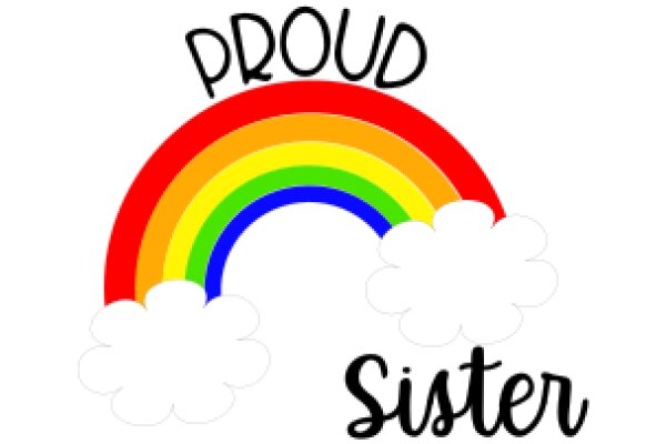 Celebrating Pride with a Colorful Rainbow and the Word 'Sister' in Black