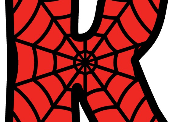 Spider Web Letter K Clip Art