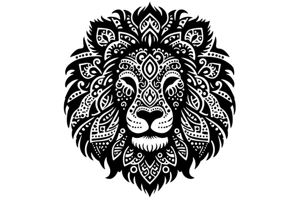 Stylized Lion Design with Intricate Patterns