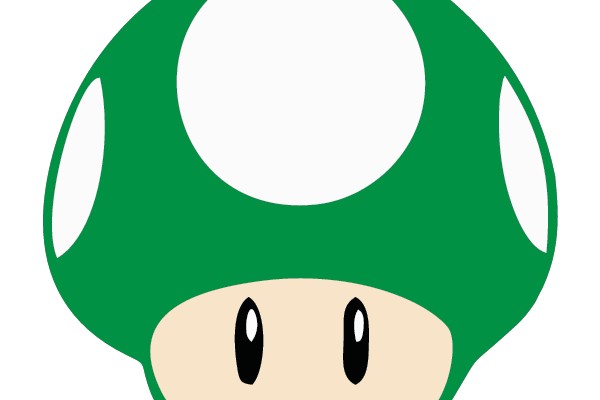 Toadstool with Eyes, Green Cap, White Spots