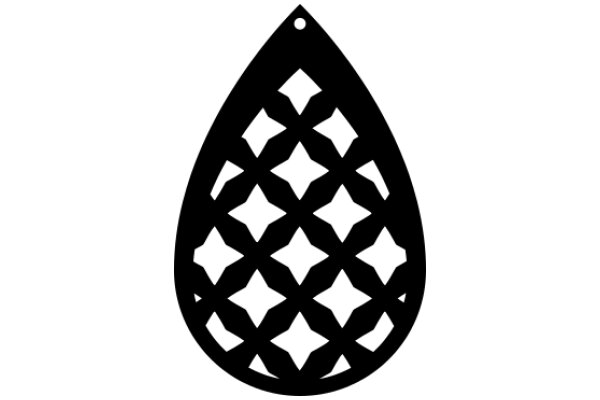 Stylized Black Decorative Pattern on a White Background