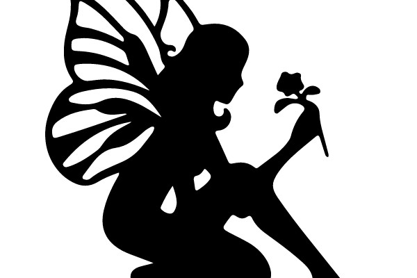Enchanted Silhouette: Fairy and Rose
