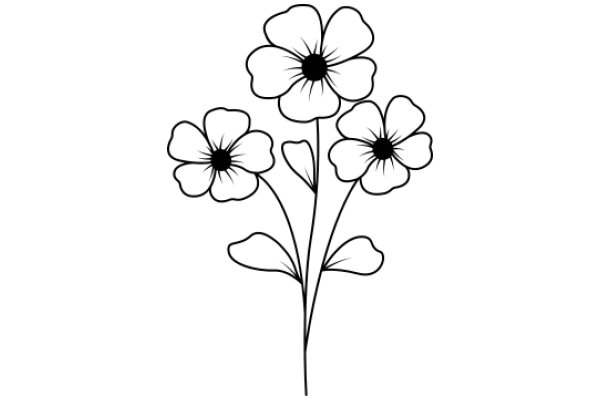 Simplicity in Nature: A Illustration of Three Flower Stems