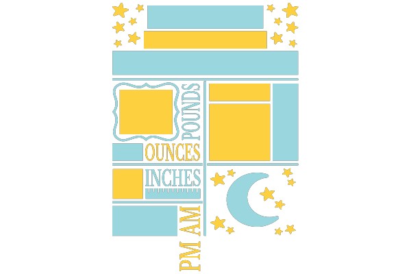 Baby Boy's Monthly Tracker - Ounces, Pounds, Inches, PM/AM