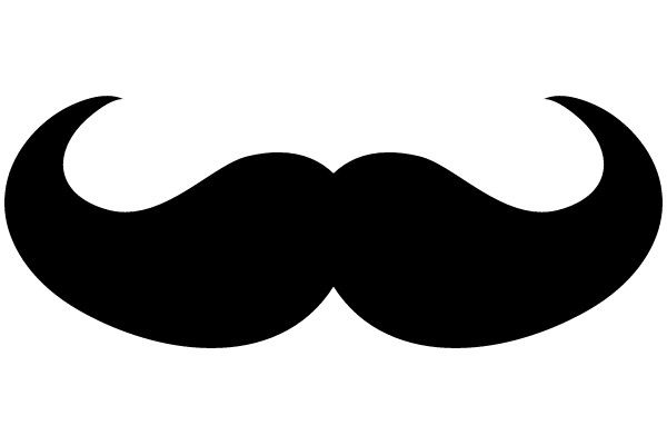 Stylized Black Mustache Icon