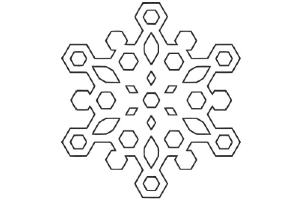 Geometric Pattern: A Symmetrical Snowflake Design