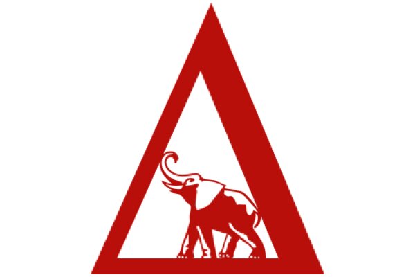 Vintage Signage: A Red Triangle with an Elephant Design
