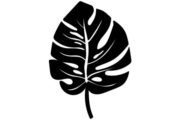 Stylized Black Leaf Silhouette