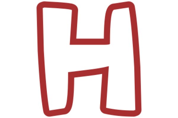 Pixellated Red Letter 'H' on a White Background