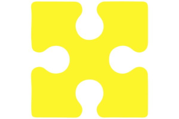 Vibrant Yellow Puzzle Piece on a White Background