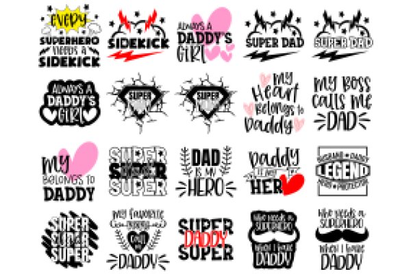 A Collection of Super Dad Stickers
