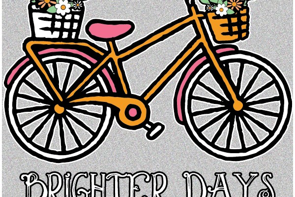 Bright Days Ahead: A Vintage-Inspired Bicycle Illustration with a Positive Message