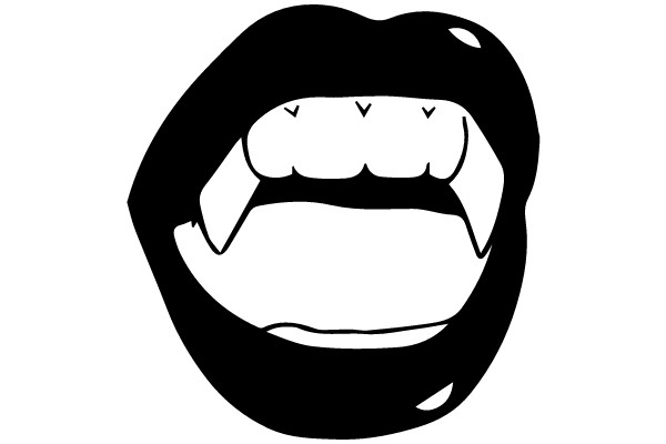 Open-Mouthed Smile with Fangs Clip Art