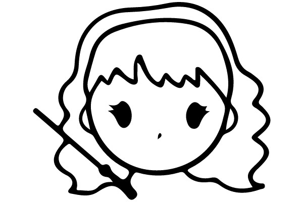 Whimsical Wavy Hair Cartoon
