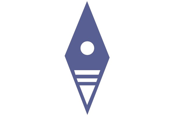 Stylized Icon of a Diamond-Shaped Object with a Circle Inside