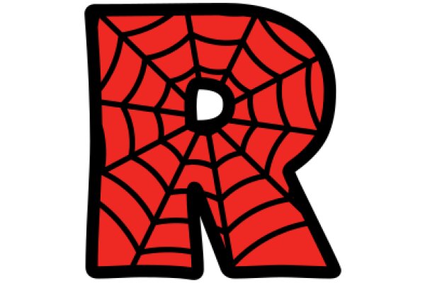 Vibrant Red Spider Web Letter R