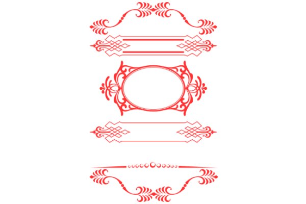 Elegant Red Decorative Designs on a White Background