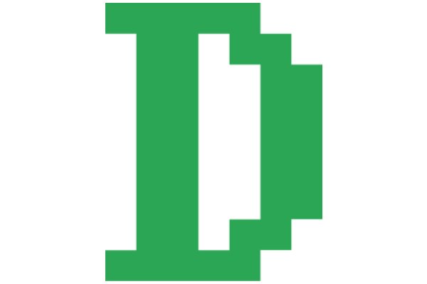 Digital Artwork: A Pixelated Green 'T' Design