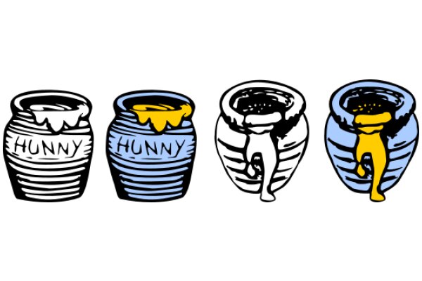 A Collection of Four Unique Vases, Each with a Distinct Character and Color, Displaying a Variety of Artistic Styles and Techniques.
