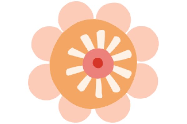 A Flower-like Illustration with a Red Center