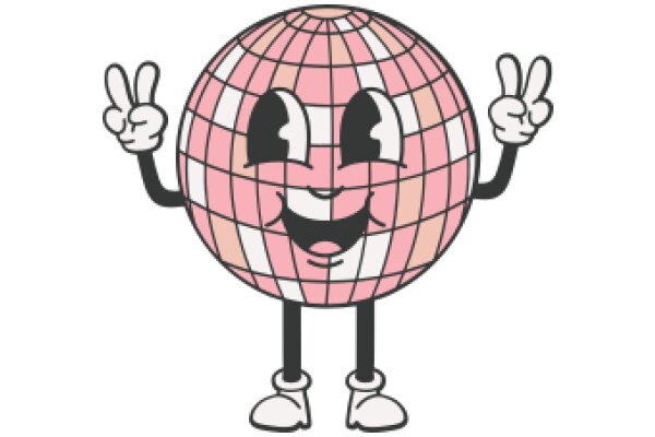 A Friendly Globe Character Making Peace Signs