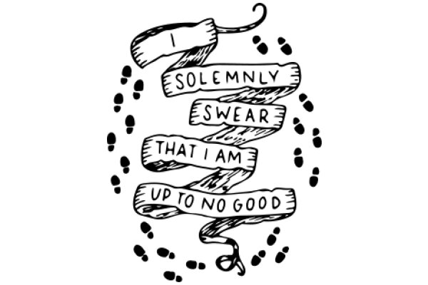 A Hand-Drawn Illustration of a Solemn Oath: 'I Solemnly Swear That I Am Up to No Good'