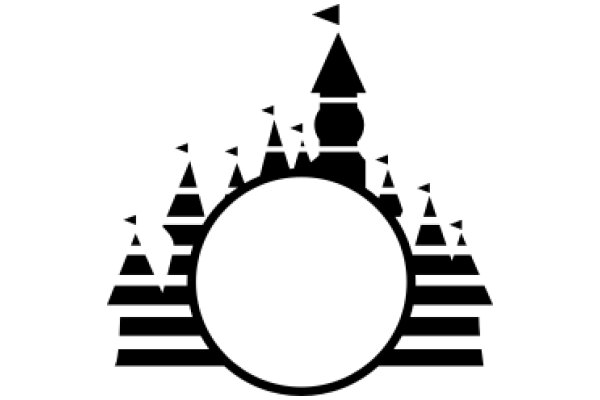 A Silhouette of a Castle and a Moon, with a Train in the Background