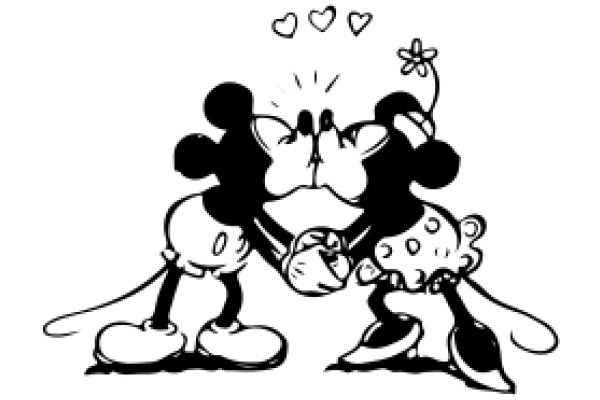 A Playful Encounter: Mickey Mouse and His Companion Share a Heartwarming Moment